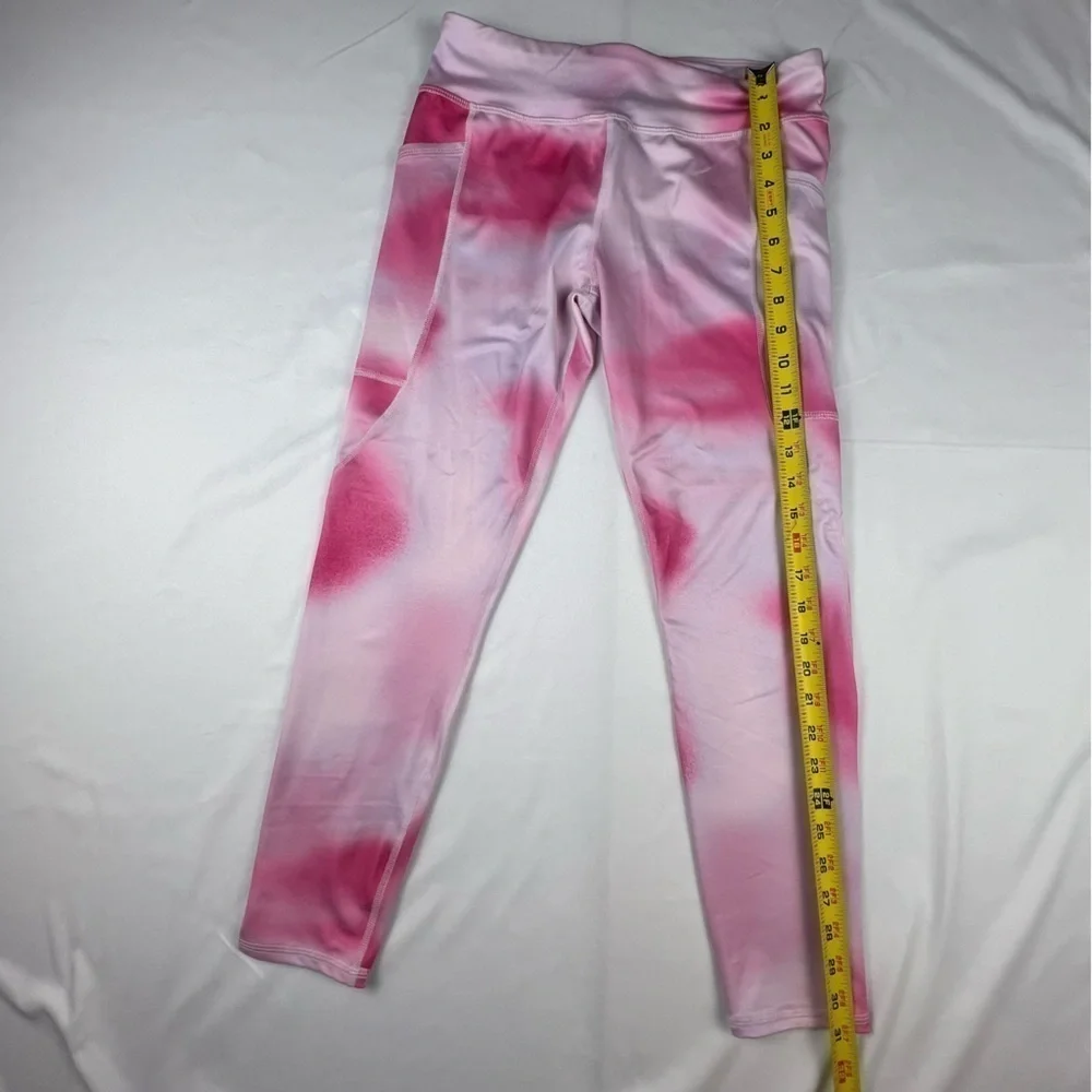 Athletic Works Girl’s Leggings W/Side Pockets -Pink, White -NWOT -Large Plus